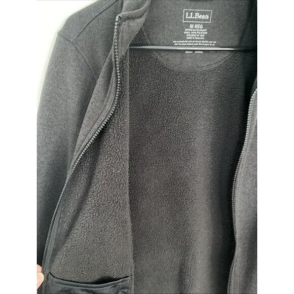 L. L. Bean Womens M Reg  Fleece Sweater jacket Brown Full Zip Pockets Hiking EUC - Picture 6 of 12